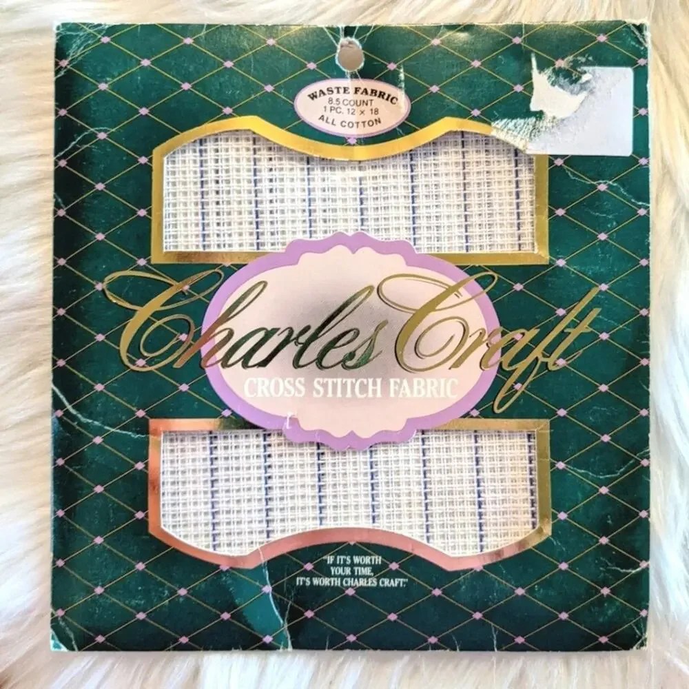 CHARLES CRAFT Cross Stitch Embroidery Fabric 12 X 18 Inch Vintage